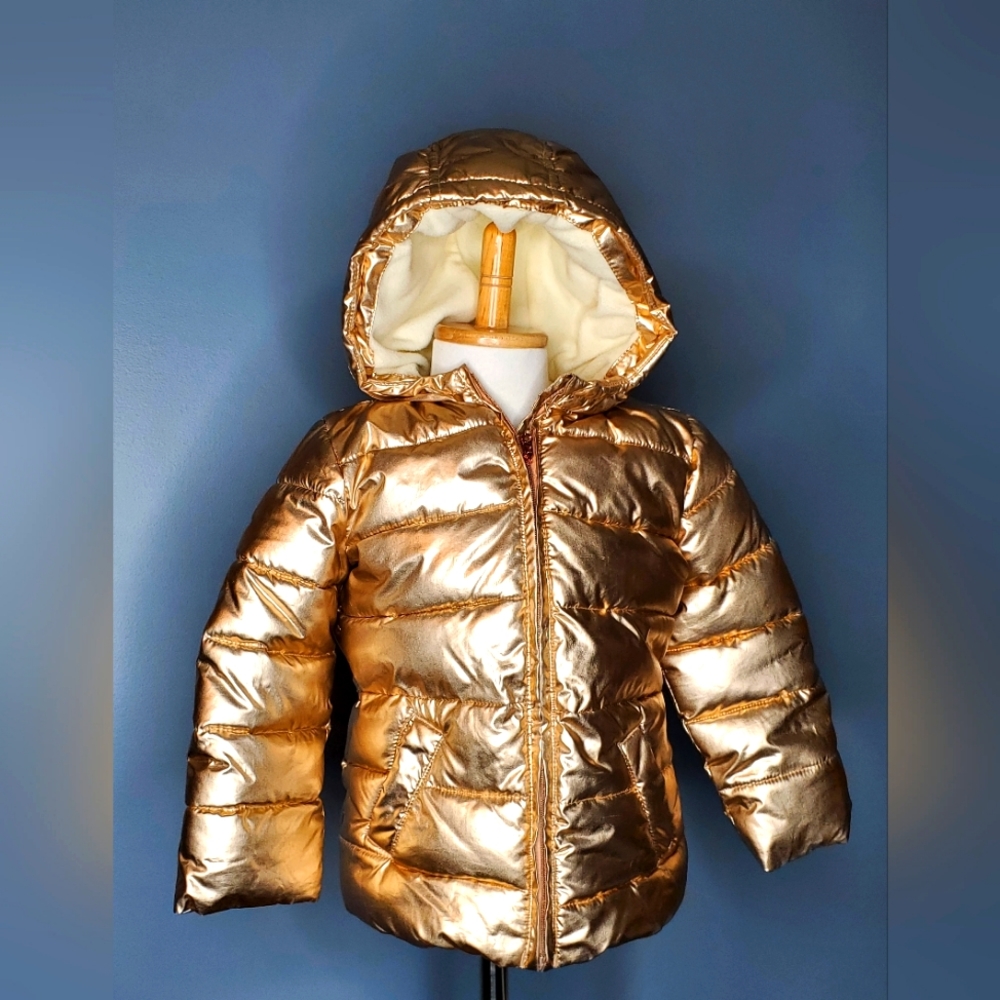 Gymboree Metallic Rose Gold Puffer Coat 3T